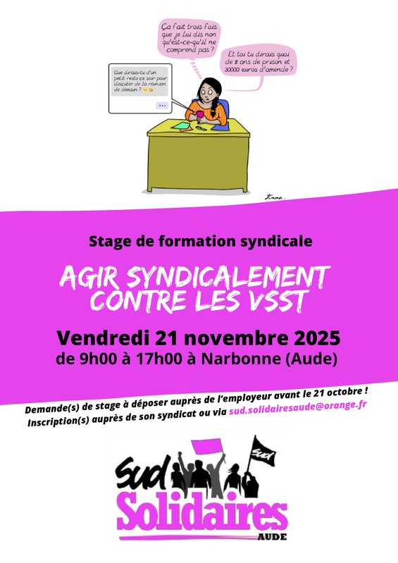 Formation Agir Syndicalement Contre les VSST