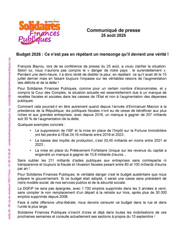 250825_ComPresse_SFP-Budget_2026_-_Ce_n’est_pas_en_répétant_un_mensonge_qu’il_devient_une_vérité_rectangle-opti